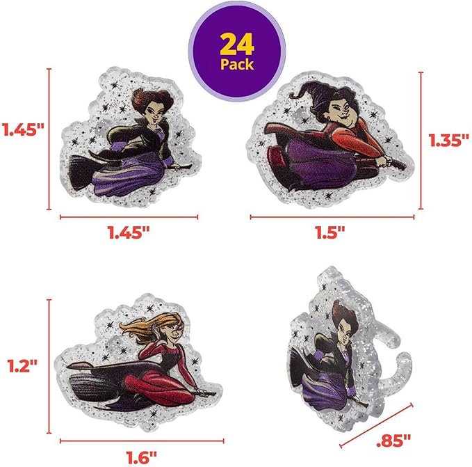 DecoPac Disney Hocus Pocus Forever Bewitching Rings, Cupcake Decorations Featuring The Sanderson Sisters In Flight, 3 Designs, Cake Toppers – 24 Pack