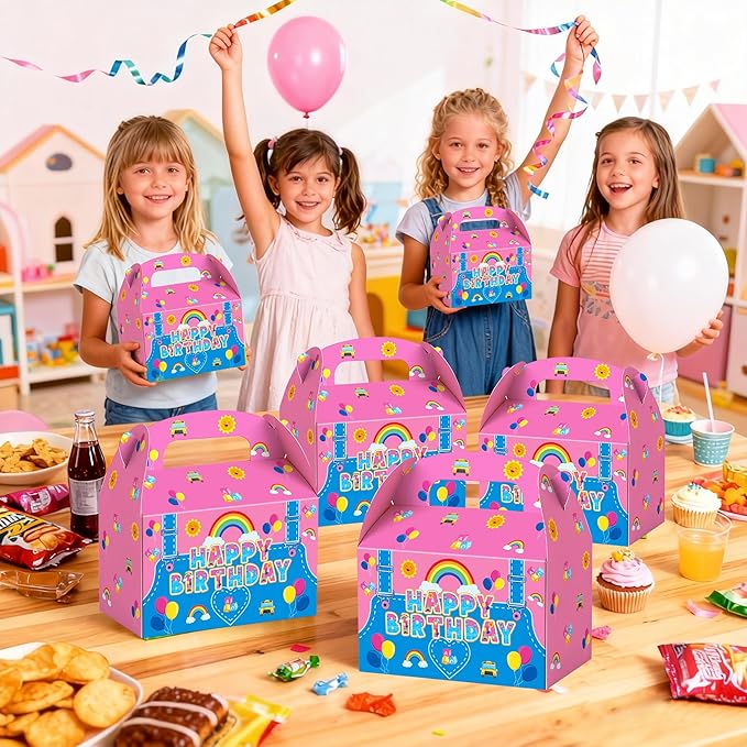 20Pcs Girls Party Favors Gift Boxes, Prepare Candy Snacks Gift Boxes for Enlightened Teacher Birthday Decoration Cartoon English Teachers Decor Supplies for Birthday Baby Shower Decorations Supplies