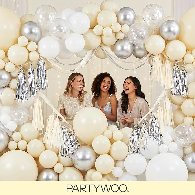 PartyWoo Pastel Yellow Balloons 155pcs Different Sizes of 18 12 10 5 Inch Light Pale Yellow Balloon Arch Kit Garland for Baby Shower Easter Little Cutie Bee Birthday Party Decorations Yellow-Q07