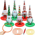 6 Pack Inflatable Christmas Gnome Ring Toss Game,Christmas Party Games for Kids,Adults,Family,Indoor Outdoor Game Garden Toy