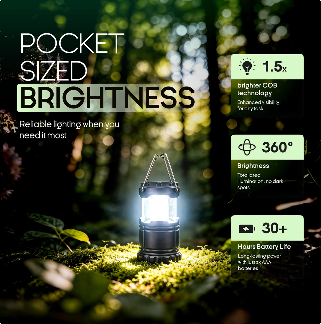MalloMe Camping Lights Lantern Flashlights, Battery Powered Operated Lamp Lanterns for Power Outages, Camping Essentials Solar and Rechargeable Options for Outdoor, Home, Emergency, Hurricane Survival