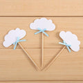 24 Pack White Cloud Cupcake Toppers Kids' Birthday Party Decors - by Giuffi