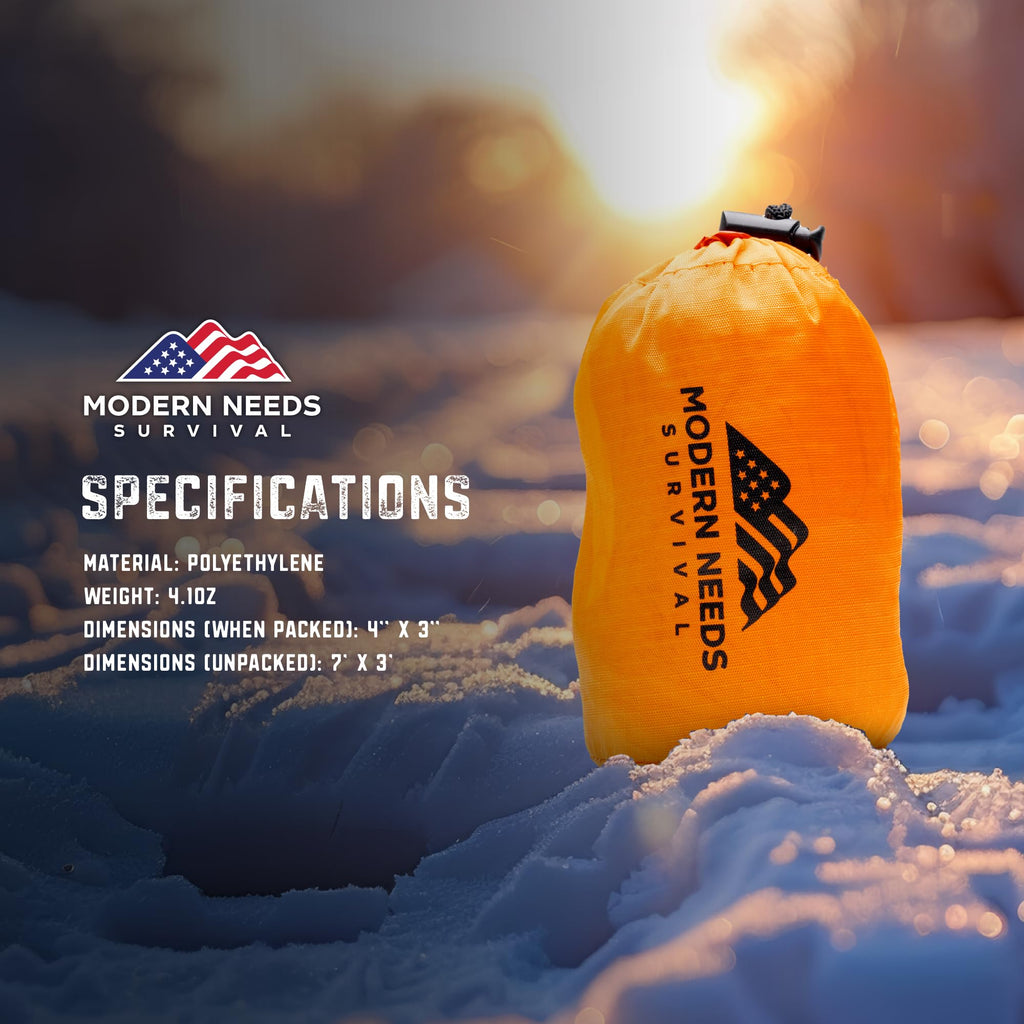 MODERN NEEDS Emergency Sleeping Bag Survival – Thermal Blanket & Bivy Sack | Emergency Bivy & Survival Blanket | Outdoor Sleeping Bag & Hiking Bag | Sleeping Bags for Adults | 1 Pack