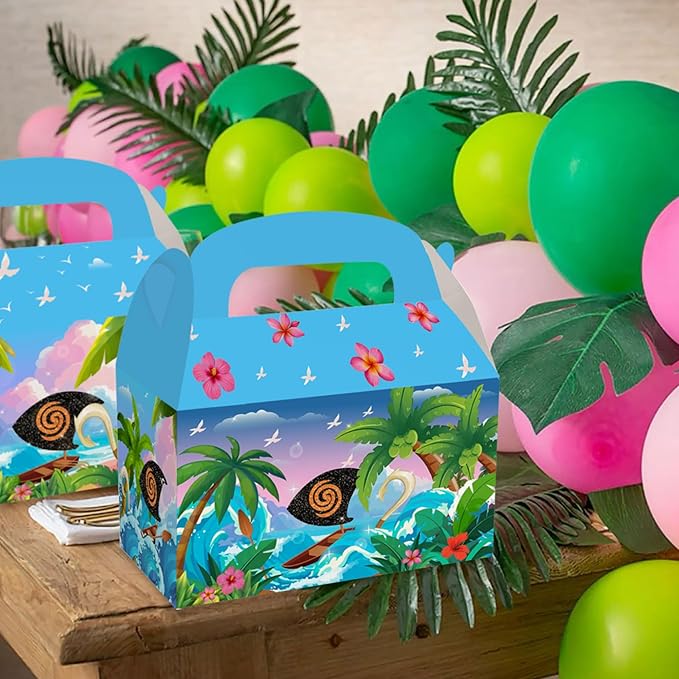 JeVenis 12 PCS Hawaii Party Treats Goodies Candy Gift Box Hawaii Birthday Party Supplies Hawaii Party Favors Treat Goodies Sweets Favors Bags Boxes for for Birthday Halloween Luau Party Decorations