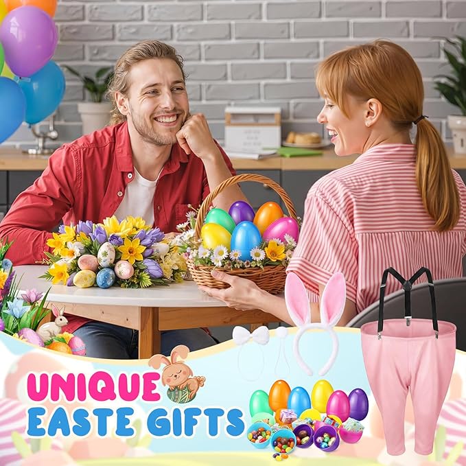 Vinsot Granny Pants Toss Game for Easter, Funny Yard Game for Adults, Outdoor Party Activity with Colorful Eggs