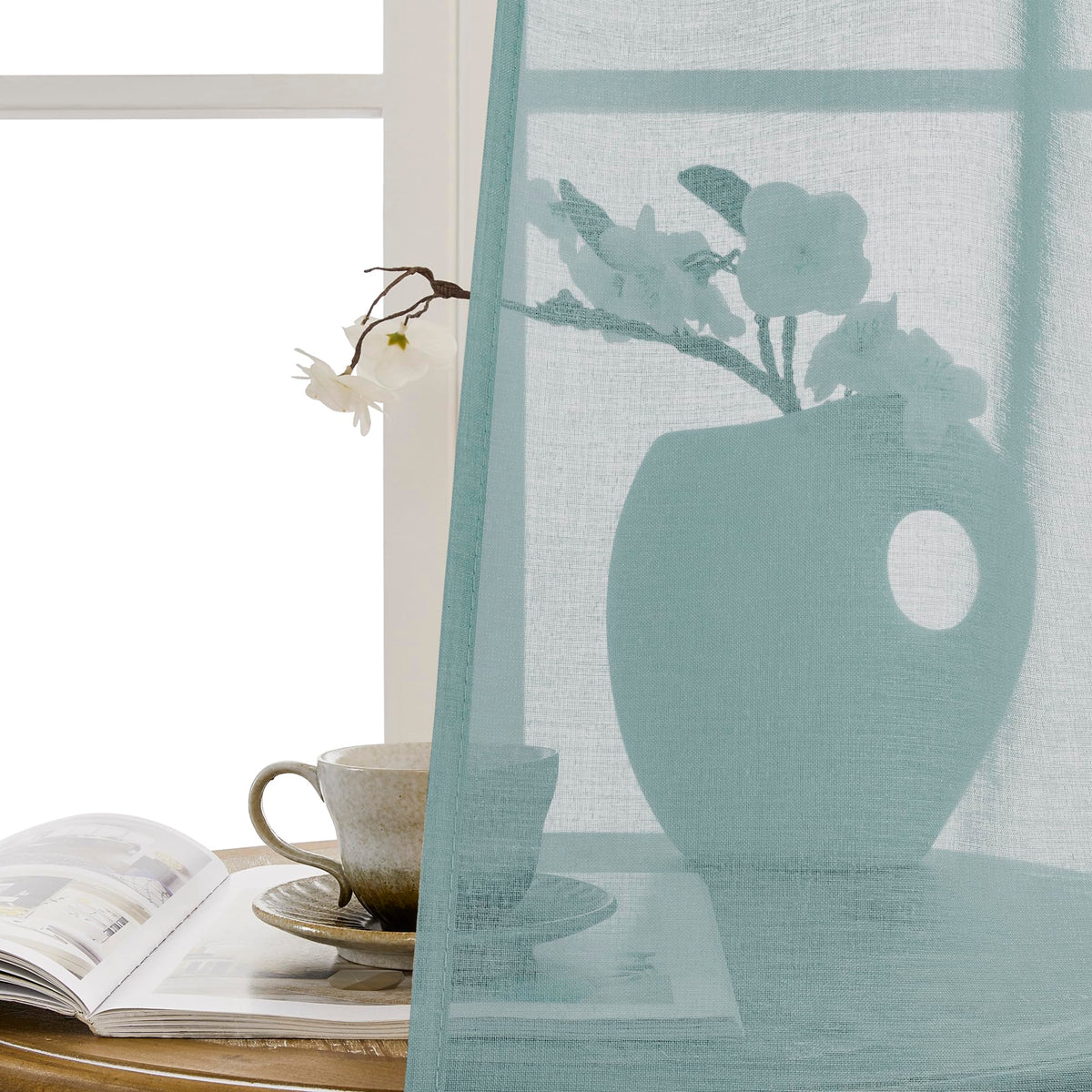 Sheer Door Curtains Closet Linen Textured Curtain Sheers Doorway Light Filtering Voile French Doors Rod Pocket Curtains Patio Glass Door