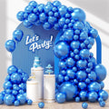 120pcs Metallic Blue Balloons, 18 12 10 5 inch Metallic Blue Balloons Different Sizes Blue Balloon Arch Kit for Graduation Baby Shower Wedding Birthday Party Decorations