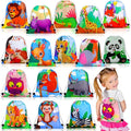 Gerrii 32 Pieces Jungle Animal Drawstring Bags Cartoon Animal Birthday Party Supplies Safari Wildlife Candy Goodie Treat Bags Safari Party Favors Gift for Kids Birthday Boy Girl Holiday Baby Shower