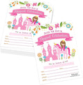 Hadley Designs Kids Birthday Invitations Girl Unicorn Theme - 25 Royal Birthday Party Invitations For Girls, Princess Invites For Girls, Cute Fairytale Party Supplies, Made in USA