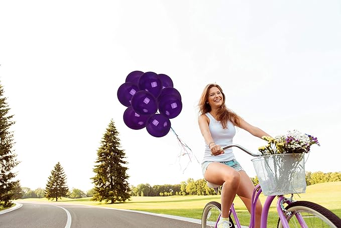 Treasured Gifted Dark Purple Balloons - Matte Violet, Plum, Deep Purple - 12 Inch Latex - Large - 72 Pack - Happy Birthday