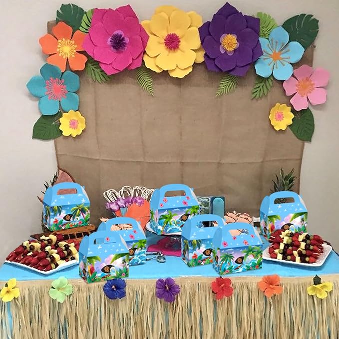 JeVenis 12 PCS Hawaii Party Treats Goodies Candy Gift Box Hawaii Birthday Party Supplies Hawaii Party Favors Treat Goodies Sweets Favors Bags Boxes for for Birthday Halloween Luau Party Decorations