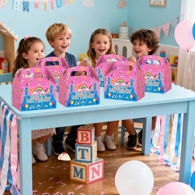 20Pcs Girls Party Favors Gift Boxes, Prepare Candy Snacks Gift Boxes for Enlightened Teacher Birthday Decoration Cartoon English Teachers Decor Supplies for Birthday Baby Shower Decorations Supplies