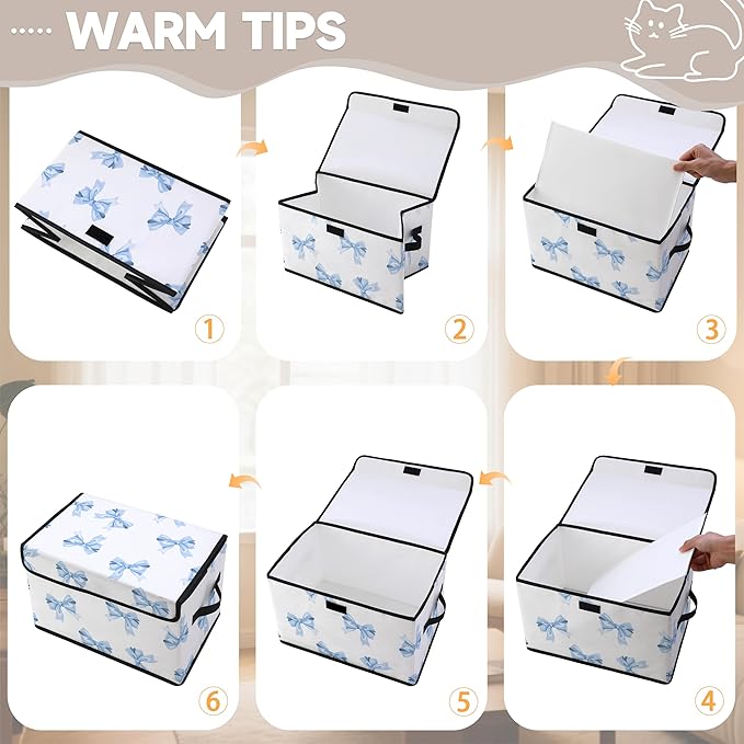 Stackable Clothes Storage Bins with Lids,Closet Organizers Fabric Box for Home and Office,Blanket Clothes Organizers,Under Bed Storage Containers 3 Pack.