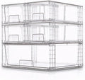 Stackable Storage Drawers(5 Pack),High-strength Clear Plastic Multi-purpose Organizer Bins with Handles, Easily Assemble Acrylic Drawers for Bathroom Closet Cabinet Pantry Under Sink