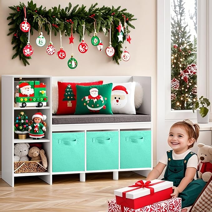 ShellKingdom Storage Bins, Foldable Fabric Storage Cubes and Cloth Organizer Drawer for Closet and Toys, 6 Pack (Mint Green)