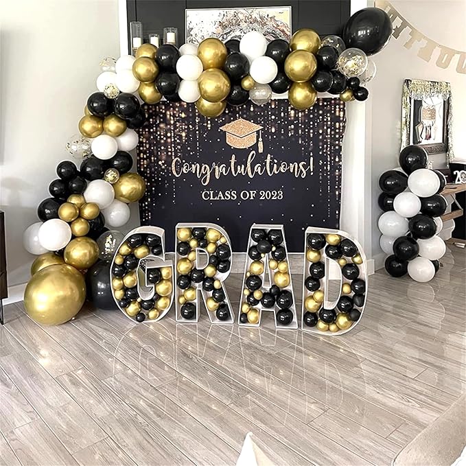 Isndare Black and Gold Confetti Balloons, 12 Inch Black Metallic Gold Latex Black Golden Helium Balloons for Wedding Birthday Anniversary New Year Party Celebration Decorations Is-02