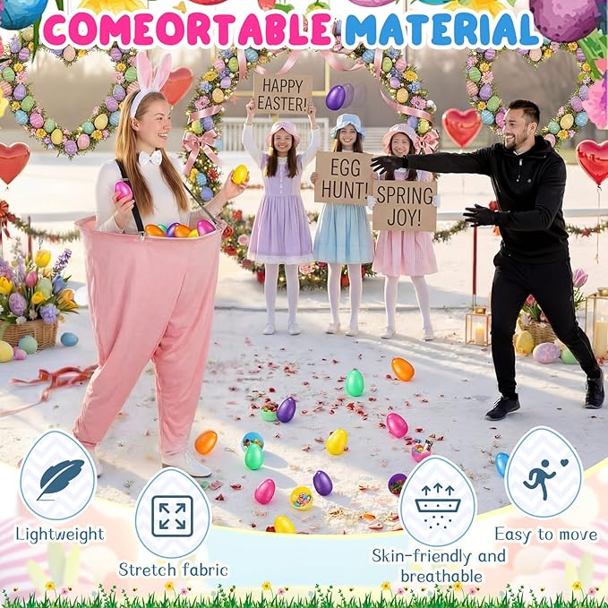 Vinsot Granny Pants Toss Game for Easter, Funny Yard Game for Adults, Outdoor Party Activity with Colorful Eggs