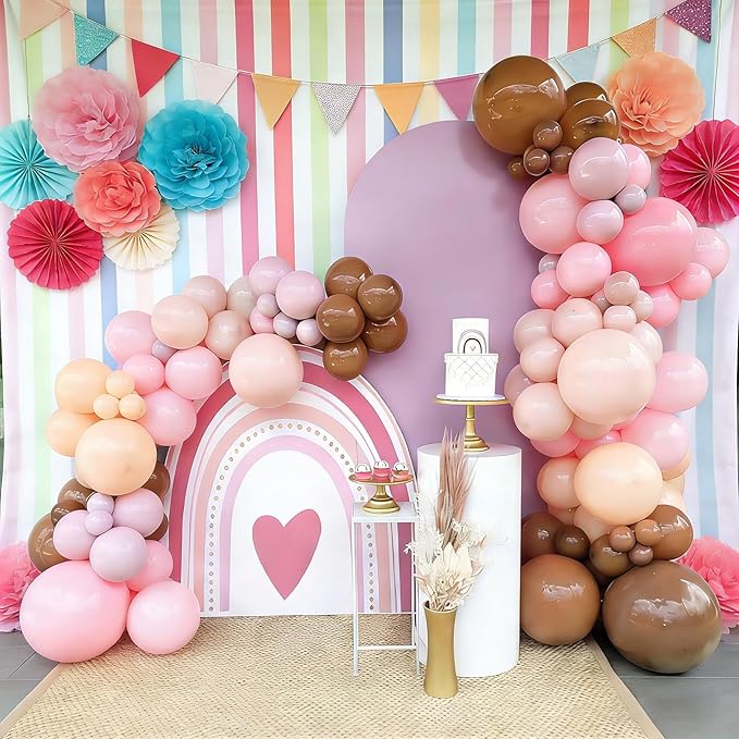 Light Pink Balloons 125 Pcs Pink Different Sizes of 18 12 10 5 Inch Pastel Baby Pale Pink Balloon Arch Kit Garland for Birthday Baby Shower Gender Reveal Valentine's Day Bridal Shower
