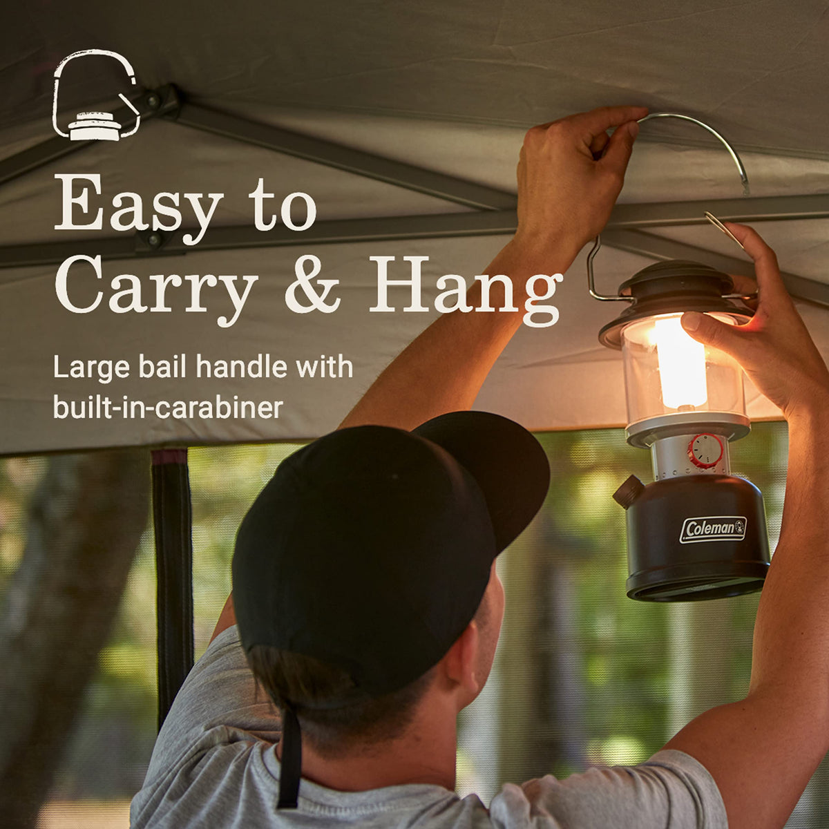 Coleman Classic Rechargeable 800L LED Lantern, Impact & Water-Resistant Lantern with Carabiner Handle & Charging Ports, Great for Camping, Power Outage, Emergencies, & More