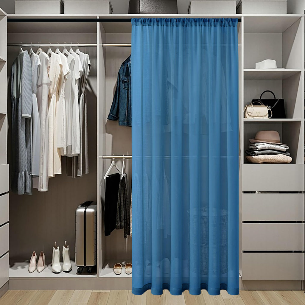 Sheer Door Curtain Closet Linen Textured Curtain Sheers Doorway Light Filtering Voile French Door Rod Pocket Curtains Patio Glass Doors