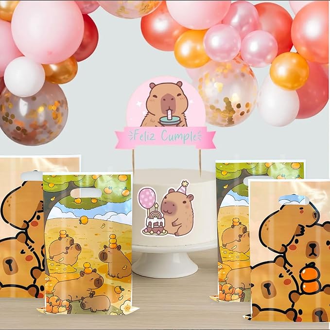 BACH AND BOOZY 50 Pcs Capy Party Favor Bags Capy Goodie Gift Treat Bags Capy Birthday Capy Boxes for Birthday Party Supplies