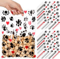 Pasimy 100 Pcs Puppy Dog Paw Gift Bags Plastic Paw Treat Goodie Bags with Handles 9 x 12 Inch for Birthday Holiday Party Favor Supplies Shopping Gift Merchandise Grocery Home Using (Black Red)