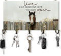 Horse Decor Key Holder for Wall 10"x5.12", Horse Gifts Key Hanger Wall Mount, Live Like Someone Left The Gate Open Rustic Farmhouse Wooden Hanging Keys Holder Decor for Entryway