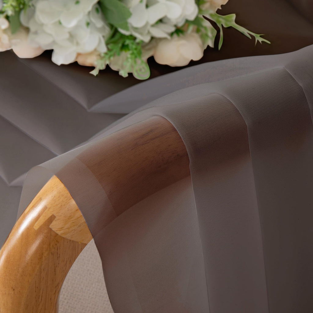 Chocolate Brown Sheer Curtains 72 Inch Length 2 Panels (2 Count)