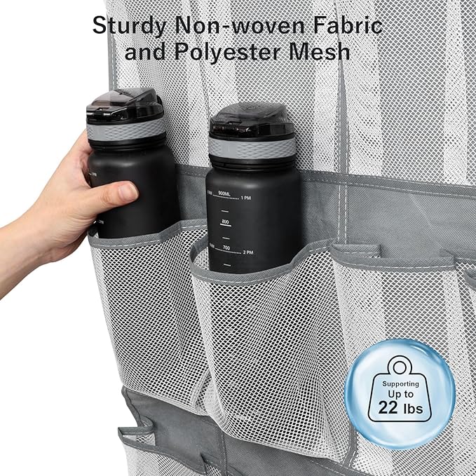 F-color Large Hanging Organizer - Over the Door Shoe Organizer, Cruise Essentials for Closet & Pantry, 20 Breathable Mesh Pockets, Space Saving Hanging Storage Holder with 4 Heavy-Duty Metal Hooks