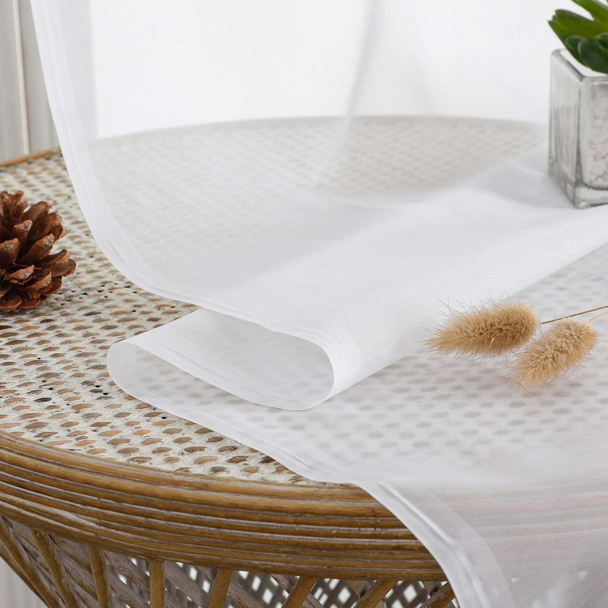 White Sheer Curtains 96 Inches Long 2 Panels (2 Count)