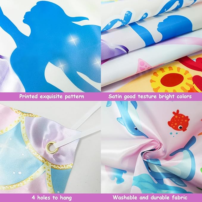 iPartycool Mermaid Toss Game, Mermaid Birthday Party Games, Mermaid Bean Bag Toss Games, Mermaid Party Supplies, Mermaid Backdrop Mermaid Party Games for Kids Adults Outside Activities Outdoor Games