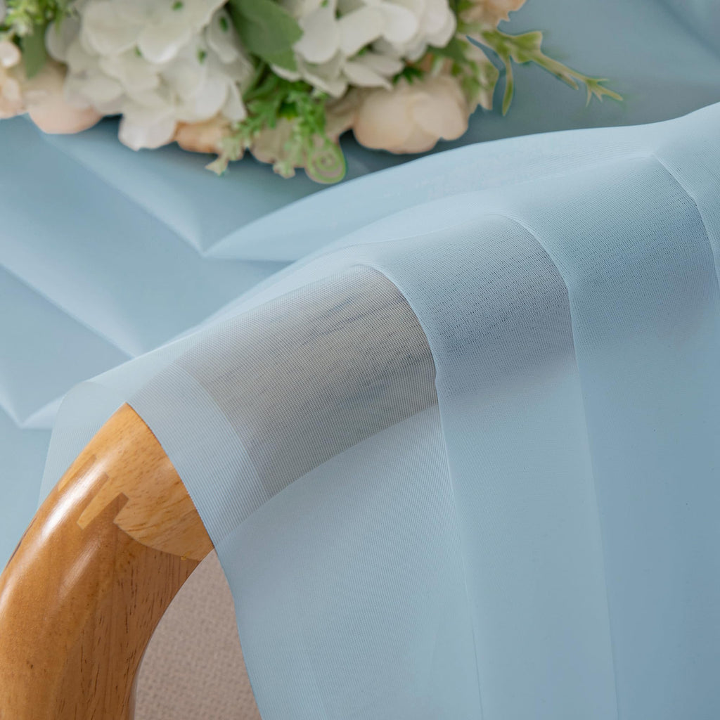 Sheer Sky Blue Tier Curtains 24 Inch Length (2 Count)