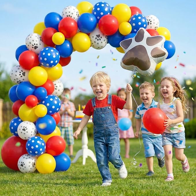 100pcs Hawaii Balloons Garland Arch Kit with Balloons for Birthday Decorations,Party Supplies for boys Girls (Blue Paw)