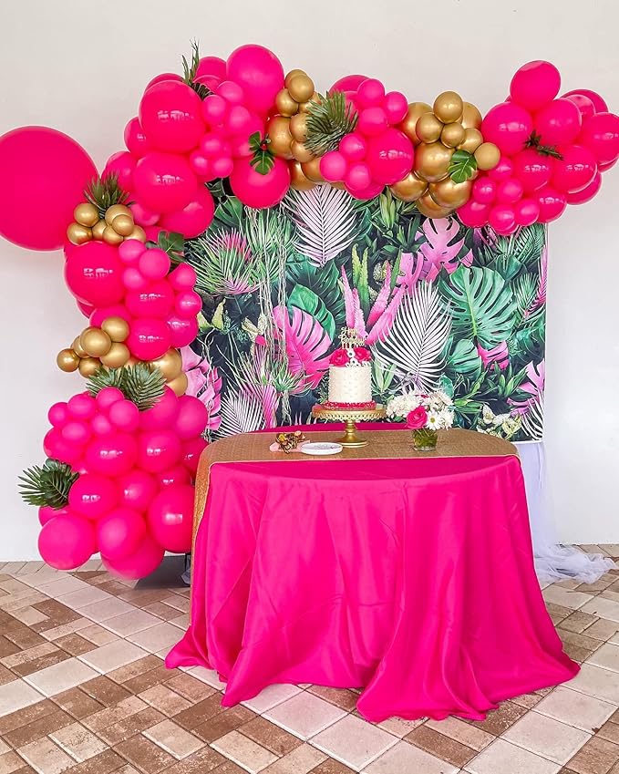 Hot Pink Balloons 110Pcs Hot Pink Balloon Garland Arch Kit 5/10/12/18 Inch Matte Latex Hot Magenta Balloons Different Sizes as Baby Shower Birthday Wedding Bridal Princess Theme Party Decorations