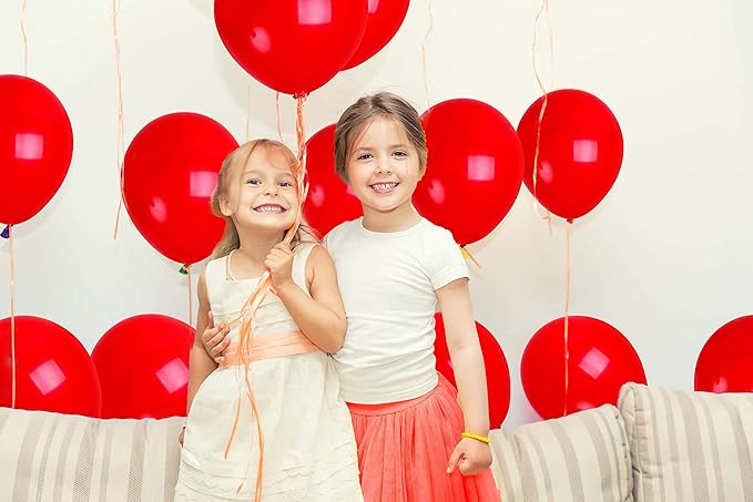 Treasures Gifted Matte Red Balloons - Dark, Ruby, Cherry, Crimson Latex 12 Inch - Globos Rojos - Bulk Pack of 72