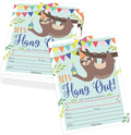 Hadley Designs Kids Birthday Invitations For Boys and Girls Sloth Theme - 25 Sloth Birthday Party Invitations For Boys, Let's Hang Out Invites For Girls, Cute Animal Party Supplies, Made In USA