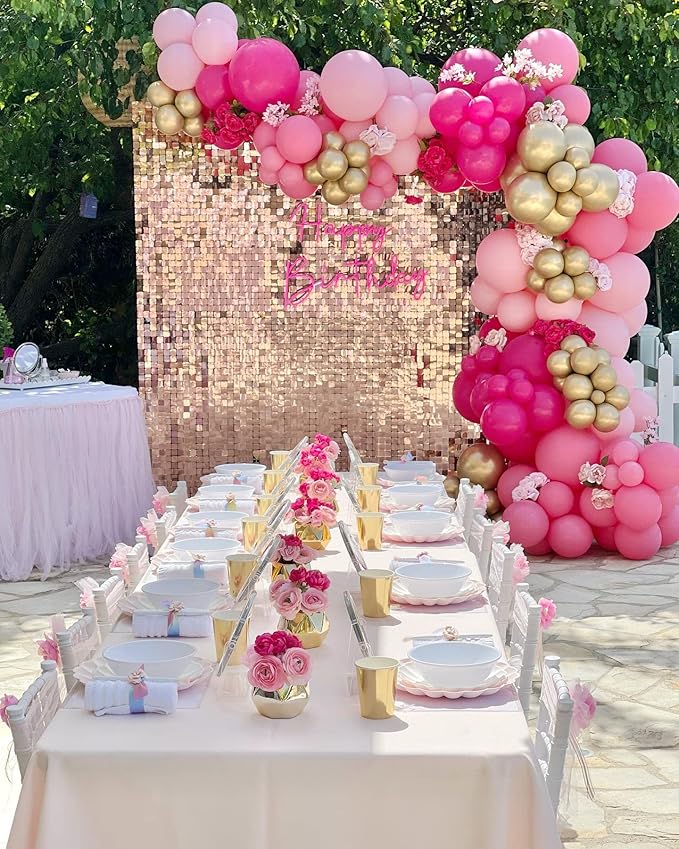 Hot Pink Balloons 110Pcs Hot Pink Balloon Garland Arch Kit 5/10/12/18 Inch Matte Latex Hot Magenta Balloons Different Sizes as Baby Shower Birthday Wedding Bridal Princess Theme Party Decorations