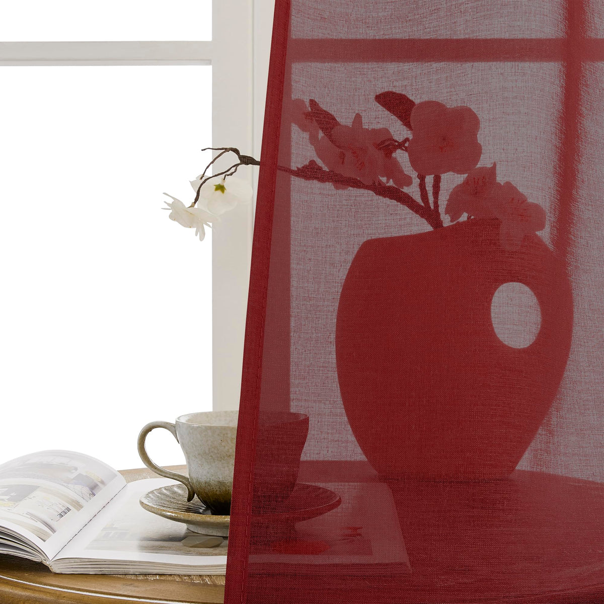 Short Sheer Door Curtains Closet Linen Textured Curtains Sheer Doorway Light Filtering Voile Patio Glass Door Rod Pocket Curtain French Doors