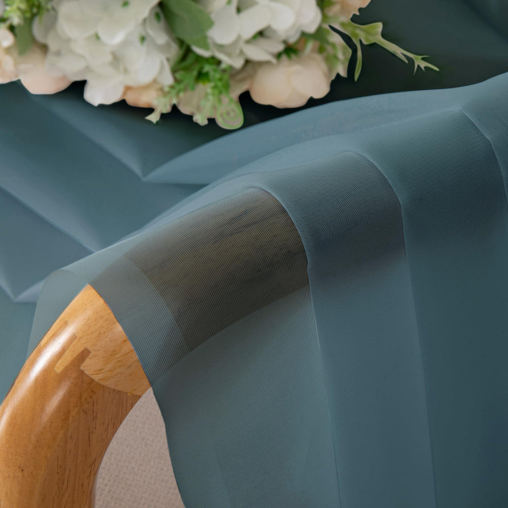 Sheer Stone Blue Tier Curtains 24 Inch Length (2 Count)