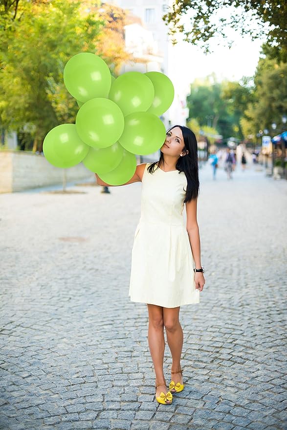 Treasured Lime Green Balloons - Neon & Matte 12 Inch - Latex Party Balloons - 36 Count