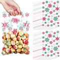 Pasimy 100 Pcs Treat Bags He is Risen Gift Bags Easter Party Goodie Candy Plastic Favor Pouches for Religious Theme Bible School Party Decorations Supplies(Red Green,Snowflake)
