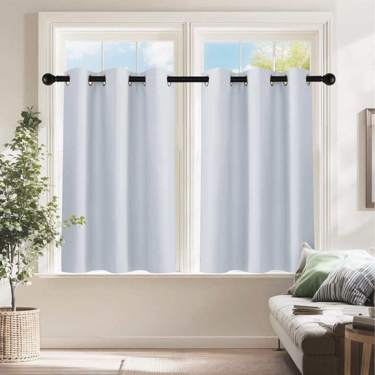 Room Darkening White Curtains (2 Count)