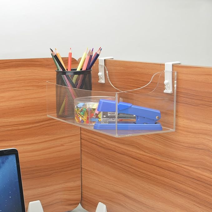 Acrylic Hanging Bedside Shelf - Multiple Purpose Bedside Caddy For Bed/Bunk Bed,Cubical Wall Shelf Storage Organizer File Holder For Home Office(Clear)