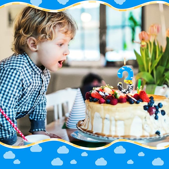 Threlaco Toy Inspire Game Birthday Number Candles Cartoon Cake Topper Cartoon Cake Decorations Birthday Decoration Supplies for Boy Girl Party Decor Supplies(Number 3)
