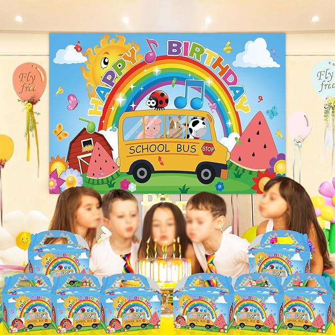 YOOUUQIAN 12 PCS Cartoon Melon Birthday Party Supplies, Kid Party Decorations Gift Bags,candy boxes,Boys and Girls Birthday Party Favors Bag