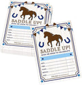 Hadley Designs Kids Birthday Invitations For Boys Horse Theme - 25 Horse Birthday Party Invitations For Boys, Saddle Up Invites For Boy, Cute Pony Party Supplies, Made In USA