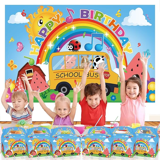 YOOUUQIAN 12 PCS Cartoon Melon Birthday Party Supplies, Kid Party Decorations Gift Bags,candy boxes,Boys and Girls Birthday Party Favors Bag