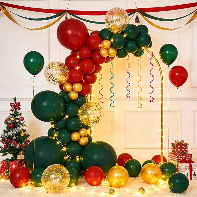 Dark Green Balloons 125 PCS Different Sizes 18 12 10 5 Inch Emerald Hunter Forest Green Balloon Arch Kit for Birthday Baby Shower Christmas Graduation Dinosaur Jungle Theme Party Decorations