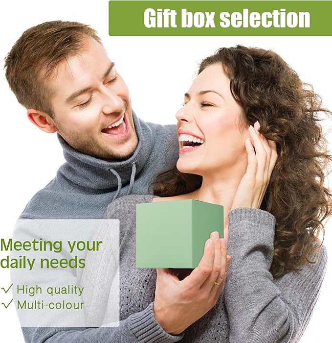 Zhehao 48 Pack Colorful Gift Boxes Small Cardboard Gift Boxes with Lids Bulk 4 x 4 x 4 Inch Square Kraft Cube Paper Box Assemble for Candles Wedding Presents Easy Birthday