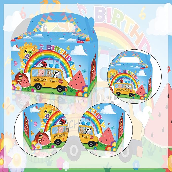 YOOUUQIAN 12 PCS Cartoon Melon Birthday Party Supplies, Kid Party Decorations Gift Bags,candy boxes,Boys and Girls Birthday Party Favors Bag